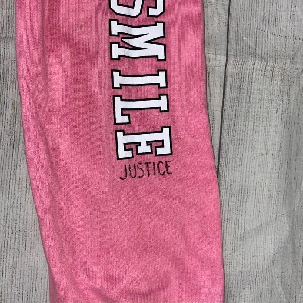 Justice pink sweatpants w/rhinestones size 10 girl